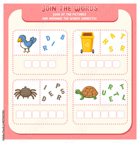 Spelling word game template