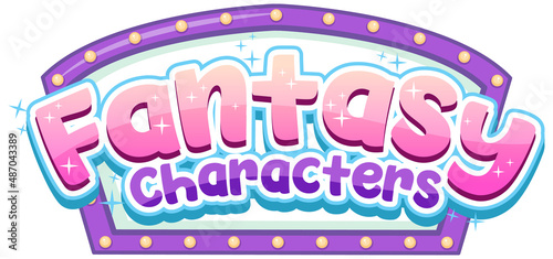 Fantasy Land text word with retro light banner
