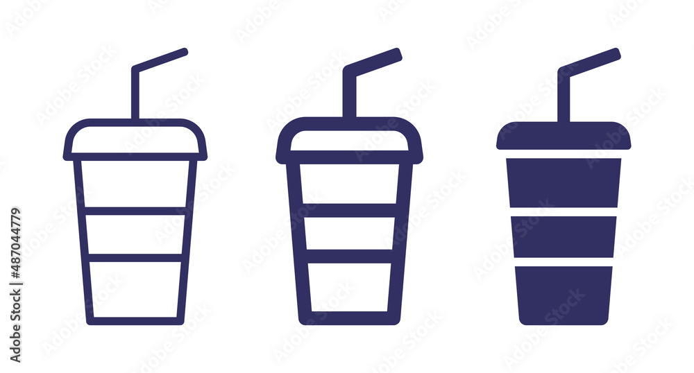 Soda cup with straw icon design. Drink icon set. Soda cup with straw icon design. Drink icon set.