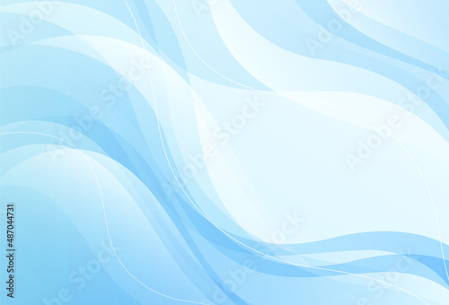 Fototapeta Naklejka Na Ścianę i Meble -  Abstract blue wave shape pattern background. Modern simple overlay transparent wave layer texture creative design. Minimal clean smooth light blue dynamic shape vector. Vector illustration