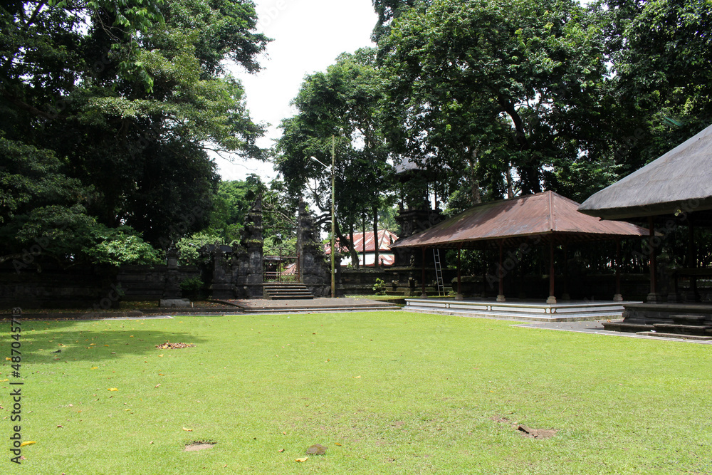 Naklejka premium Garden at main shrine of Alas Kedaton complex in Bali. Taken January 2022.
