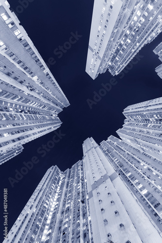 Photography Exterior of high rise residential building in public estate in Hong Kong city