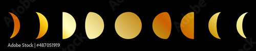 Celestial Moon phases in gold