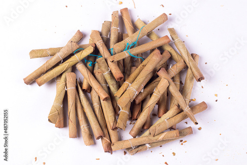 bidi, you can say it as desi or Indian cigarette, made of dry leaves 