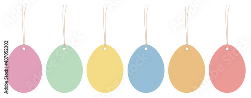 6 Hangtags Ostereier Retrofarben