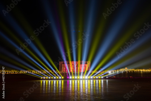 Light shows in city parks during the Spring Festival