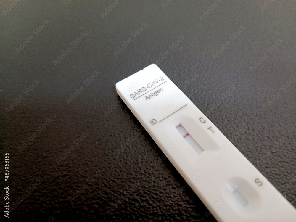 ATK (Antigen Test Kit) on Black background close up