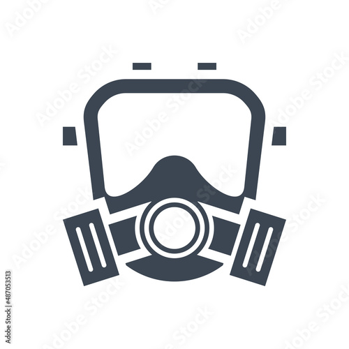 Gas mask related vector glyph icon. Gas mask sign. Isolated on white background. Editable vector illustration