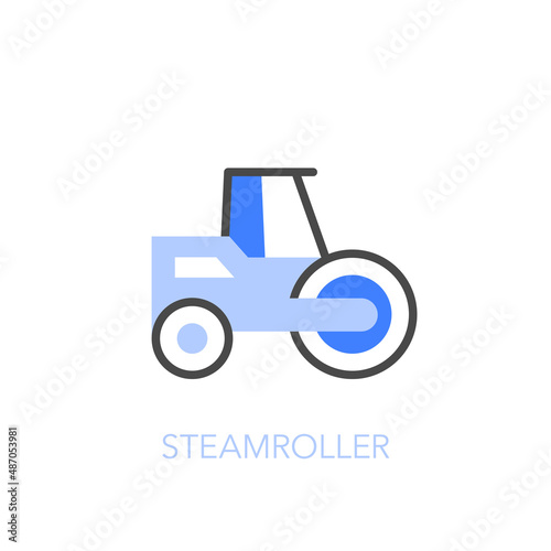Simple visualised steamroller symbol. Easy to use for your website or presentation.