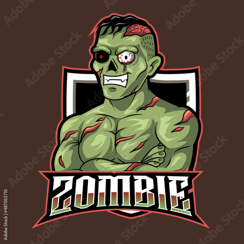 scary zombie mascot logo isolated