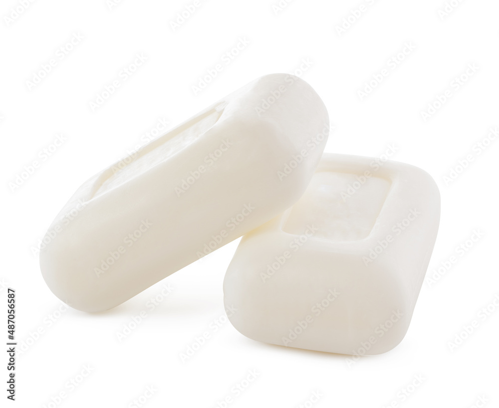 Close up of hygiene toilet soap isolated on white background Close up of hygiene toilet soap isolated on white background