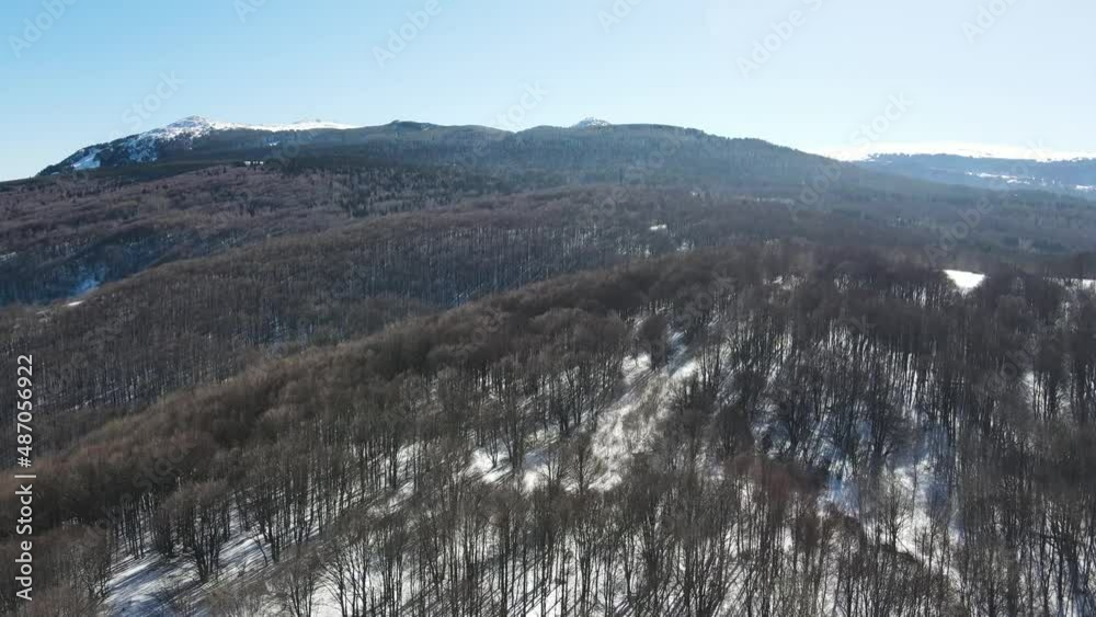 Aerial Winter view of Vitosha Mountain at Kopitoto area, Sofia City Region, Bulgaria Aerial Winter view of Vitosha Mountain at Kopitoto area, Sofia City Region, Bulgaria