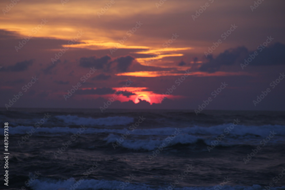 sky sunset on the sea