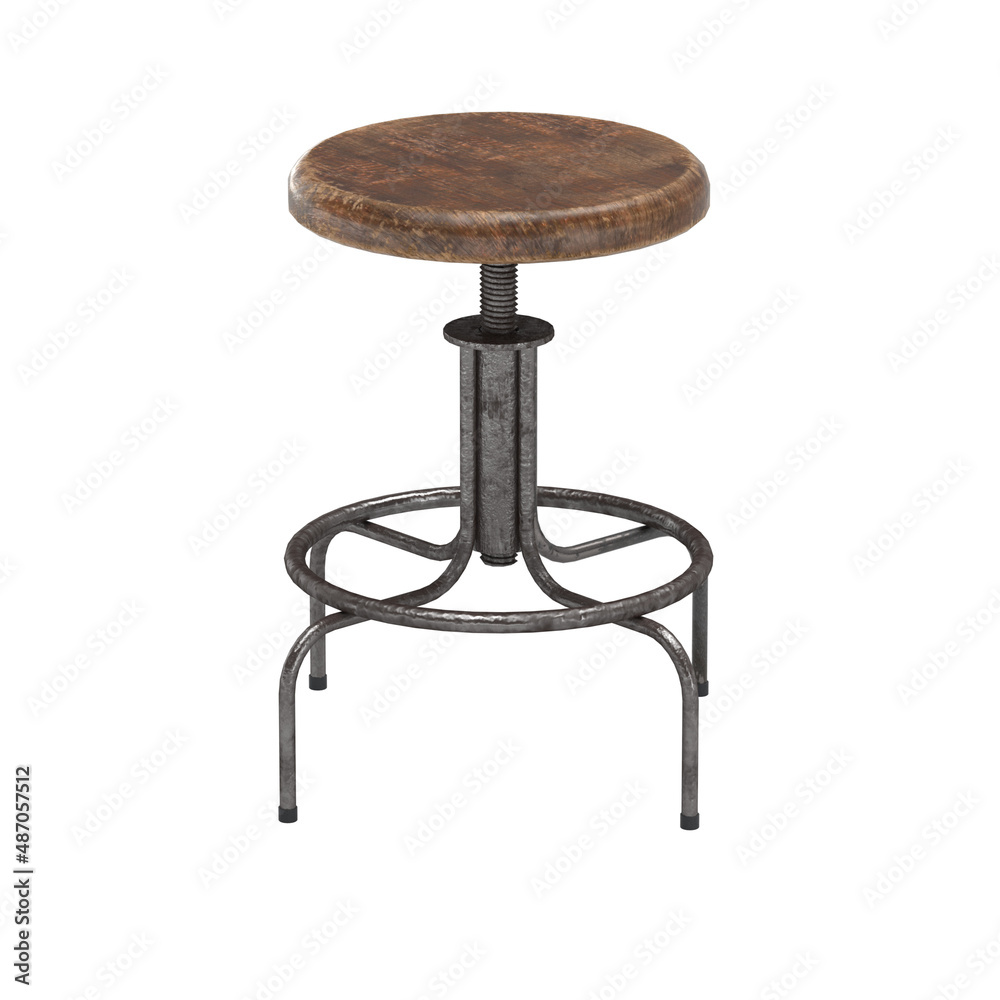 Loft bar stool - 3d illustration isolated on a white background Loft bar stool - 3d illustration isolated on a white background