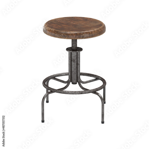 Loft bar stool - 3d illustration isolated on a white background