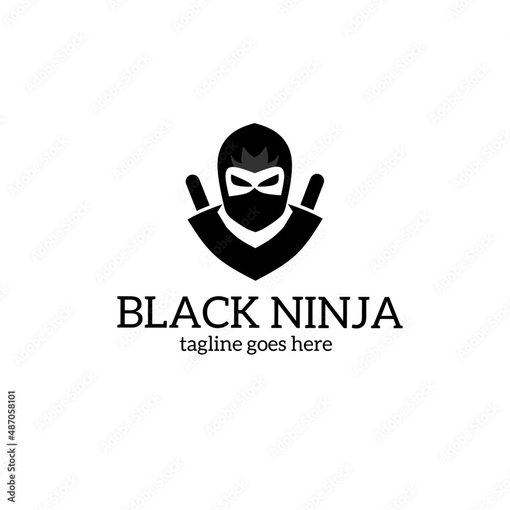 Template logo design black ninja