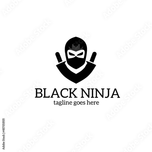 Template logo design black ninja