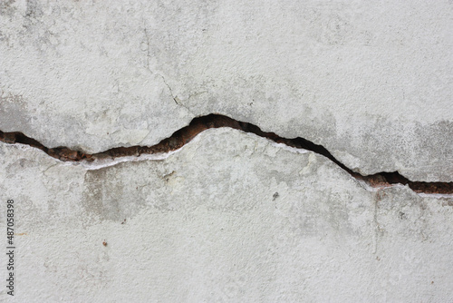 Cracked concrete wall texture, Cement background not painted in vintage style for graphic design or retro wallpaper photo