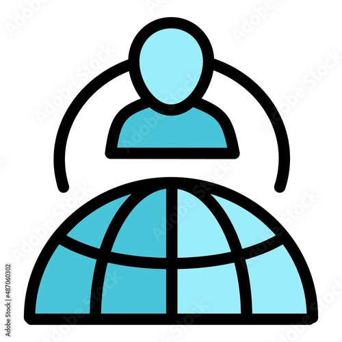 Global economy leader icon outline vector. Social government. Good organization