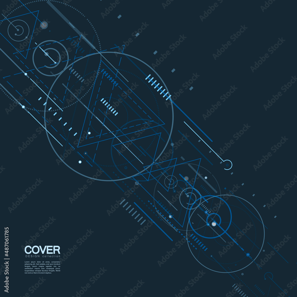Geometric technology vector drawing design. Technical wallpaper ...