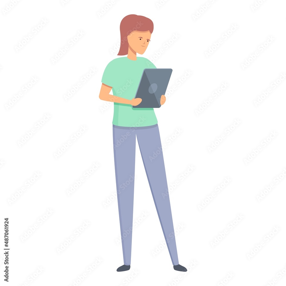 Online lesson reading icon cartoon vector. Digital read. Student education Online lesson reading icon cartoon vector. Digital read. Student education