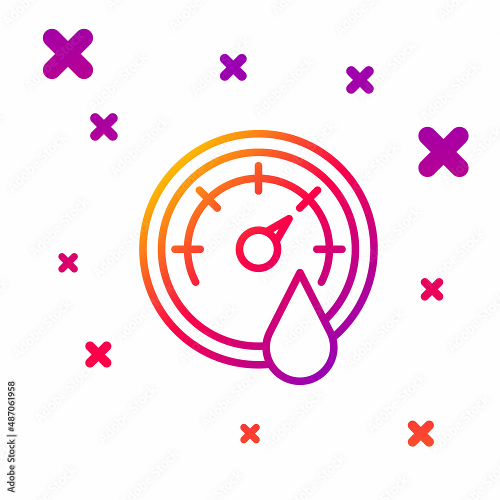 Color line Sauna thermometer icon isolated on white background. Sauna and bath equipment. Gradient random dynamic shapes. Vector Color line Sauna thermometer icon isolated on white background. Sauna and bath equipment. Gradient random dynamic shapes. Vector