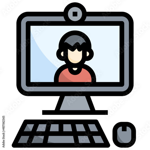 COMPUTER filled outline icon,linear,outline,graphic,illustration