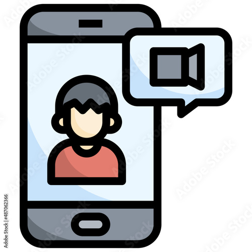 FACETIME filled outline icon,linear,outline,graphic,illustration