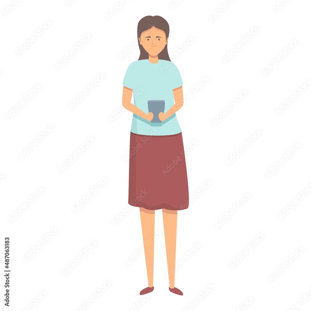 Teacher digital reading icon cartoon vector. Online read. Book study Teacher digital reading icon cartoon vector. Online read. Book study