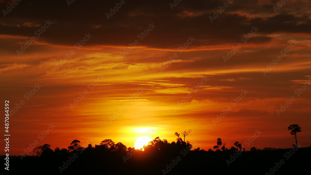 silhouette of a person in the sunset