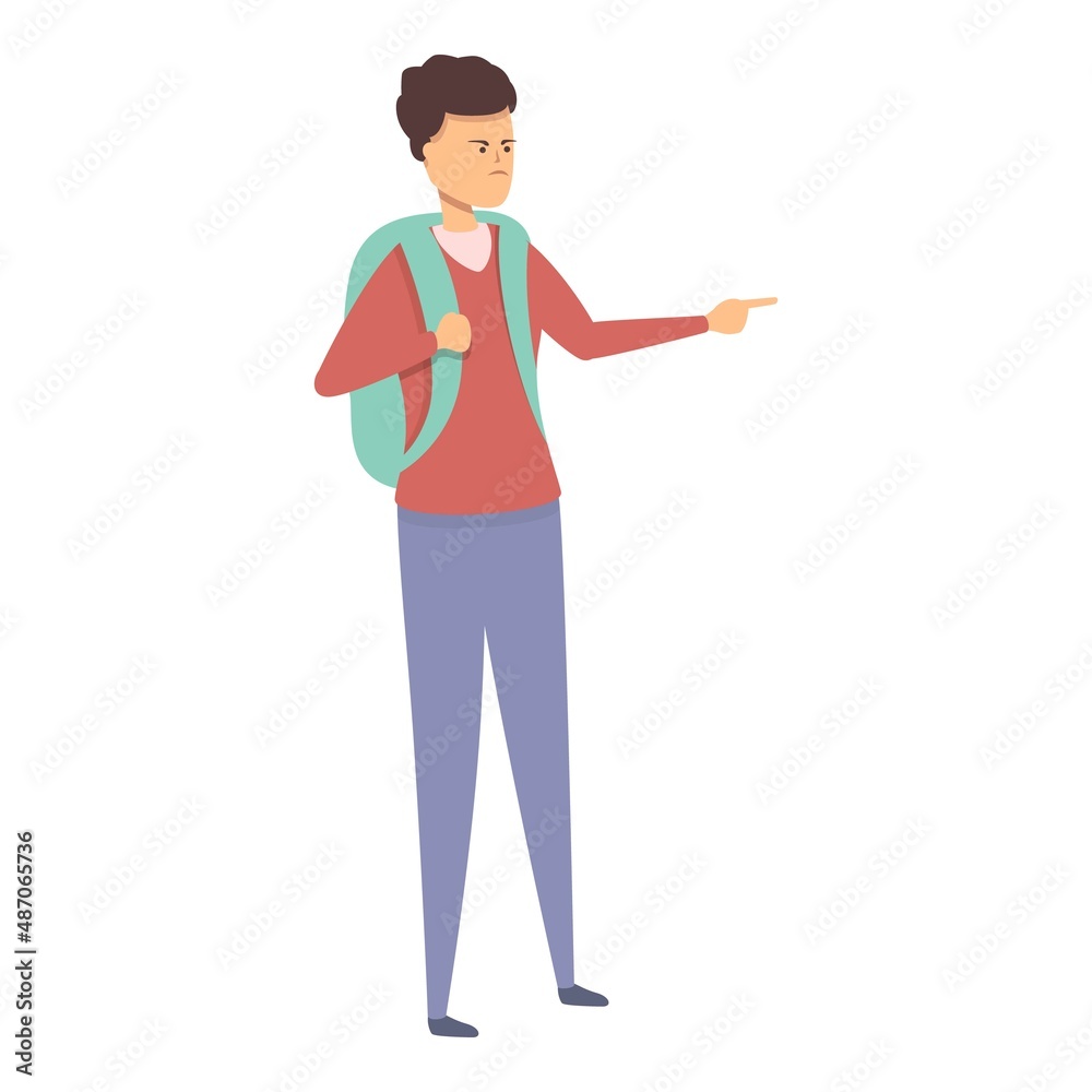 Kid violence icon cartoon vector. School abuse. Child bully Kid violence icon cartoon vector. School abuse. Child bully