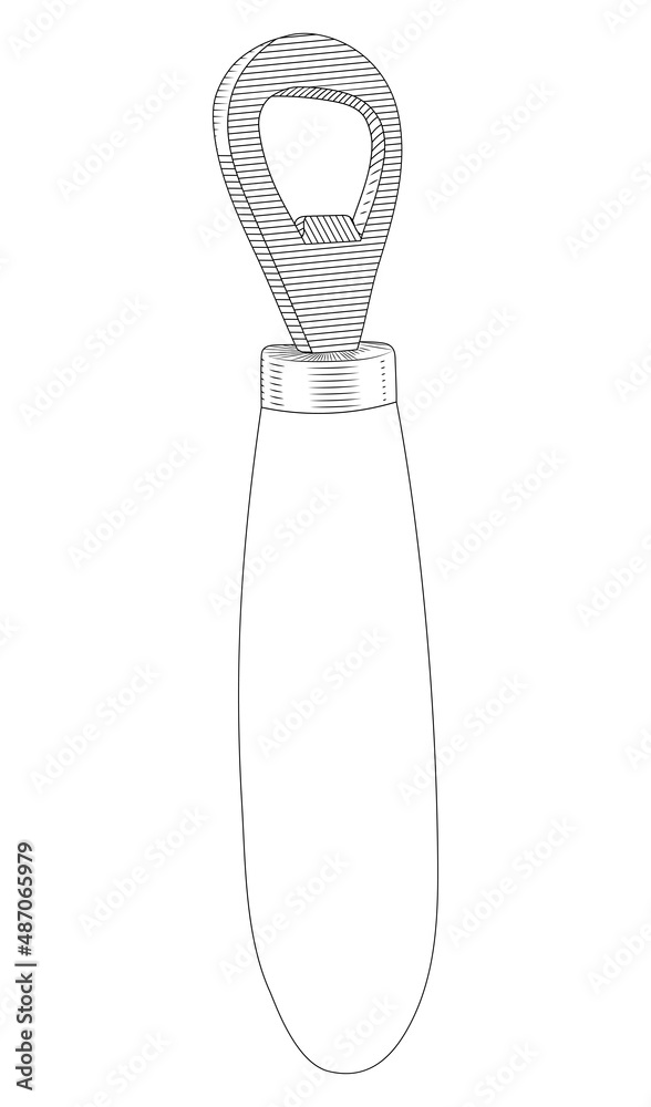 Bottle opener vector hand drawn sketch. Bottle opener vector hand drawn sketch.