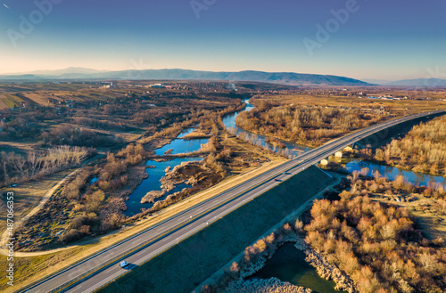 highway at sunset