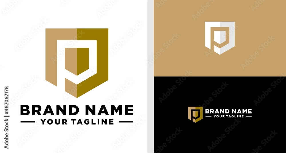 LETTER P LOGO SHIELD NEGATIVE SPACE EDITABLE LETTER P LOGO SHIELD NEGATIVE SPACE EDITABLE