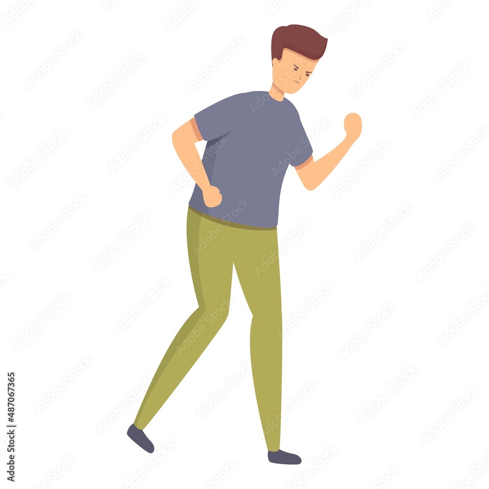 Stop school fight icon cartoon vector. Bully violence. Kid abuse Stop school fight icon cartoon vector. Bully violence. Kid abuse