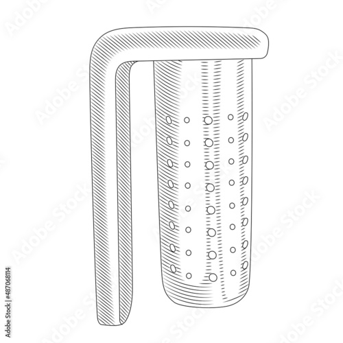 Tea strainer with handle vector illustration.