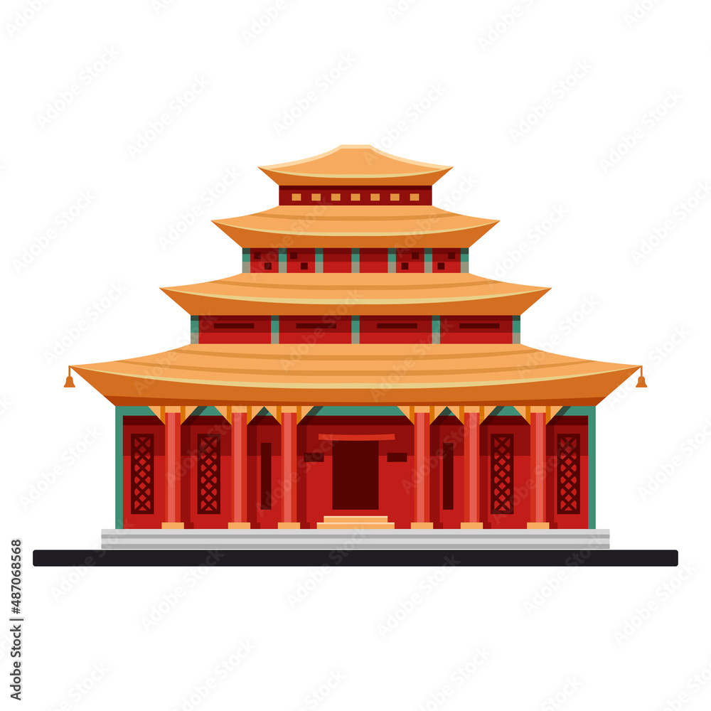 Facade or exterior of buddhism temple or sanctuary