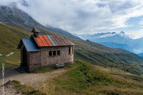 small mountain chapel in the Alps of Austria