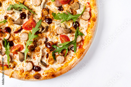 italian pizza on the white background
