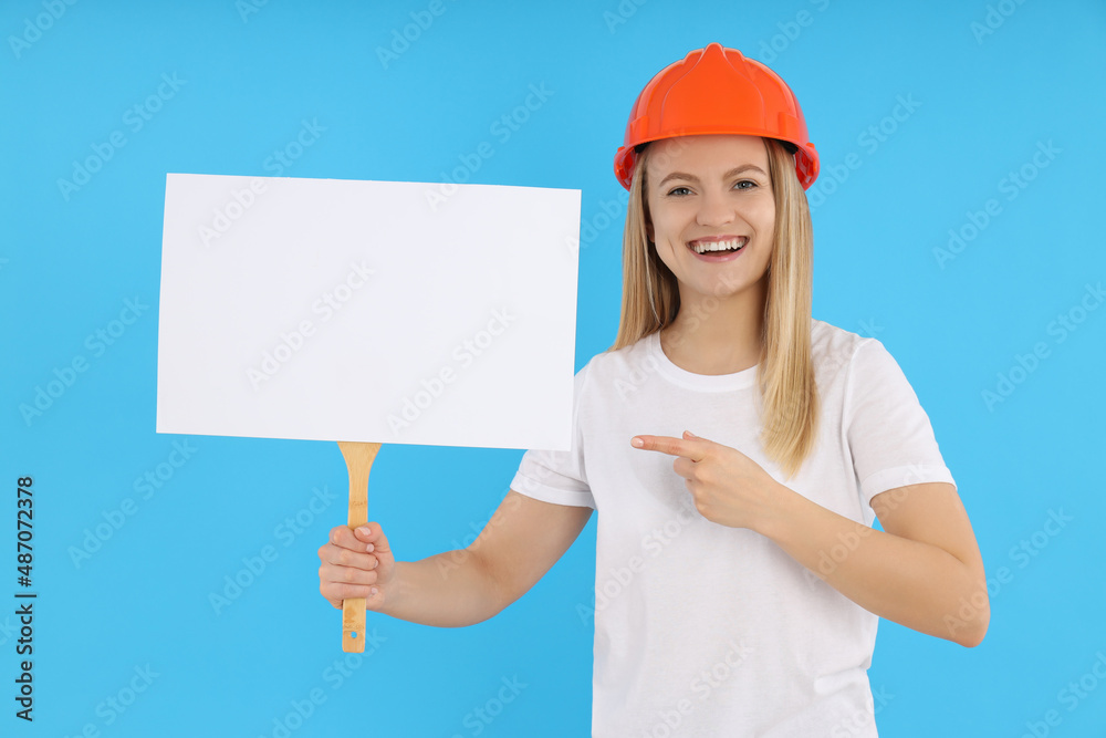 Concept of equality with young attractive woman Concept of equality with young attractive woman