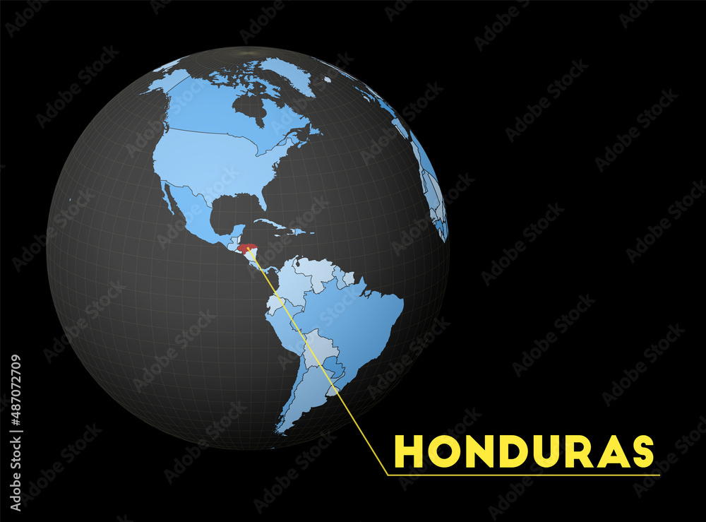 Honduras On Dark Globe With Blue World Map Red Country Highlighted 1000 F 487072709 CO510VmDwq02aIAQBGO9dMxwCI1EPY3r 