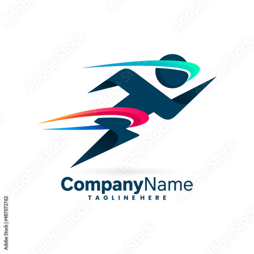 speed run logo, running logo