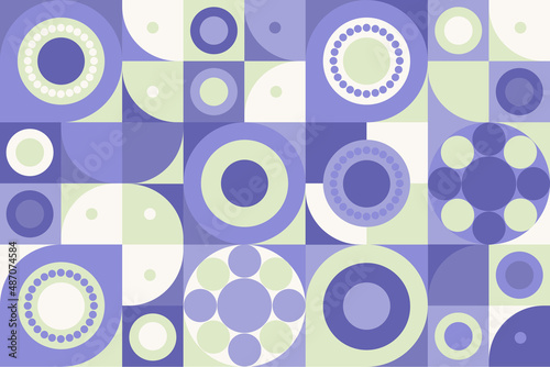 Geometric vector seamless pattern bold with circles. Very peri color