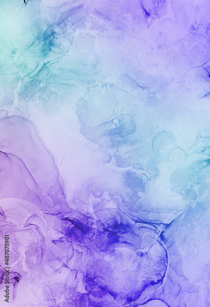 Creative Mixture Of Paints Alcohol Ink Trendy Colorful Gradients with Light Steel Blue Colors Abstract Background Abstract Concept For Graphic Design