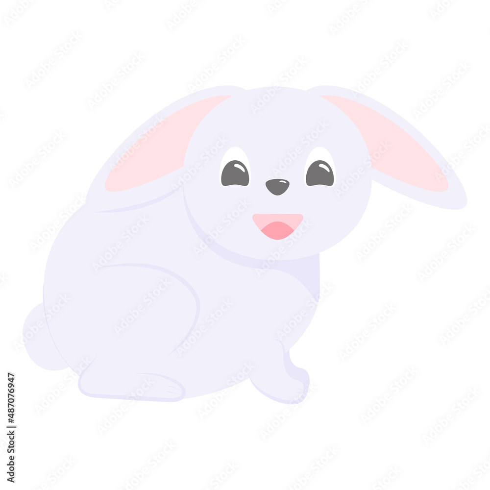 Funny rabbit Bunny cartoon vector illustration Design element Isolated on white background Funny rabbit Bunny cartoon vector illustration Design element Isolated on white background