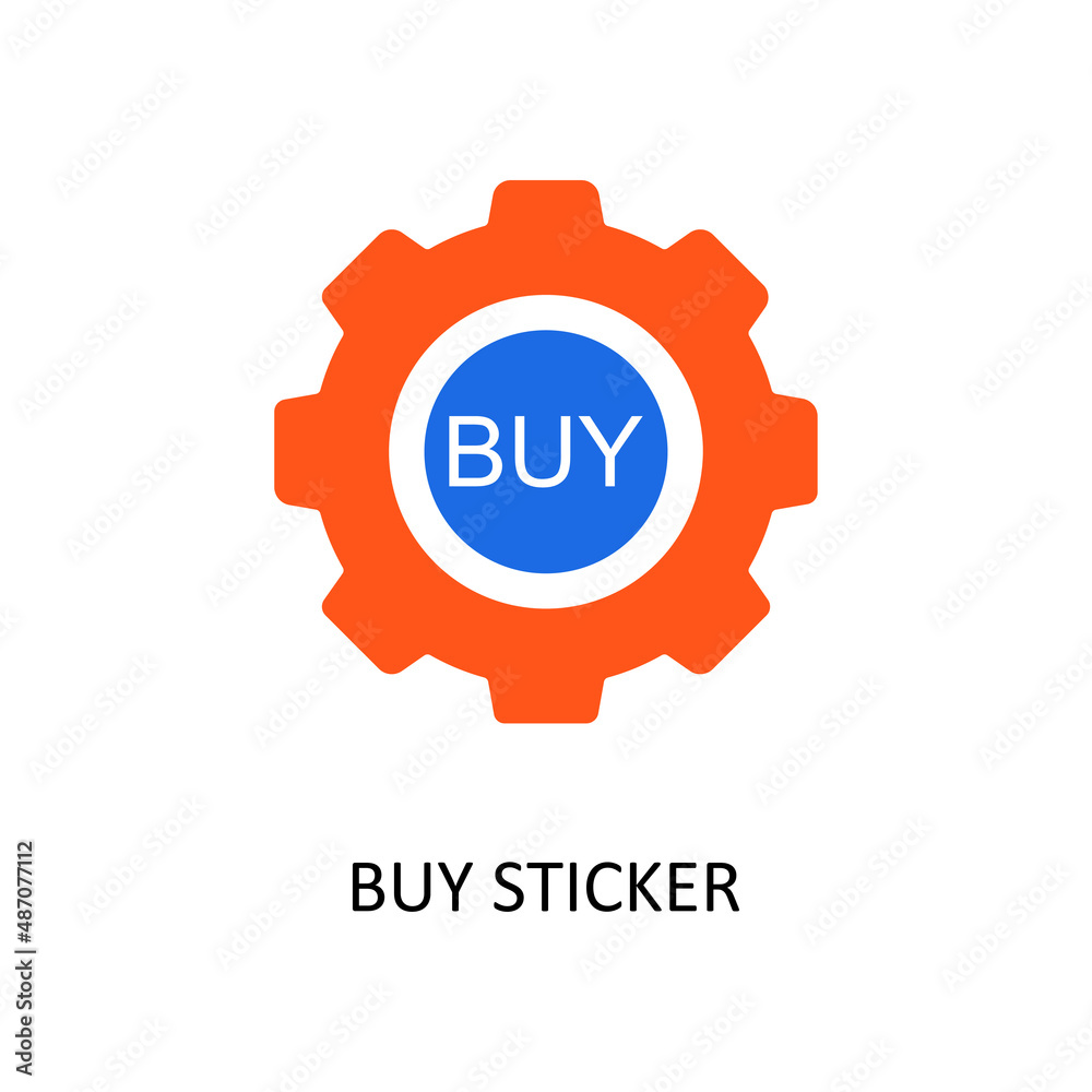 Buy Sticker Vector Flat Icon Design illustration. Banking and Payment Symbol on White background EPS 10 File