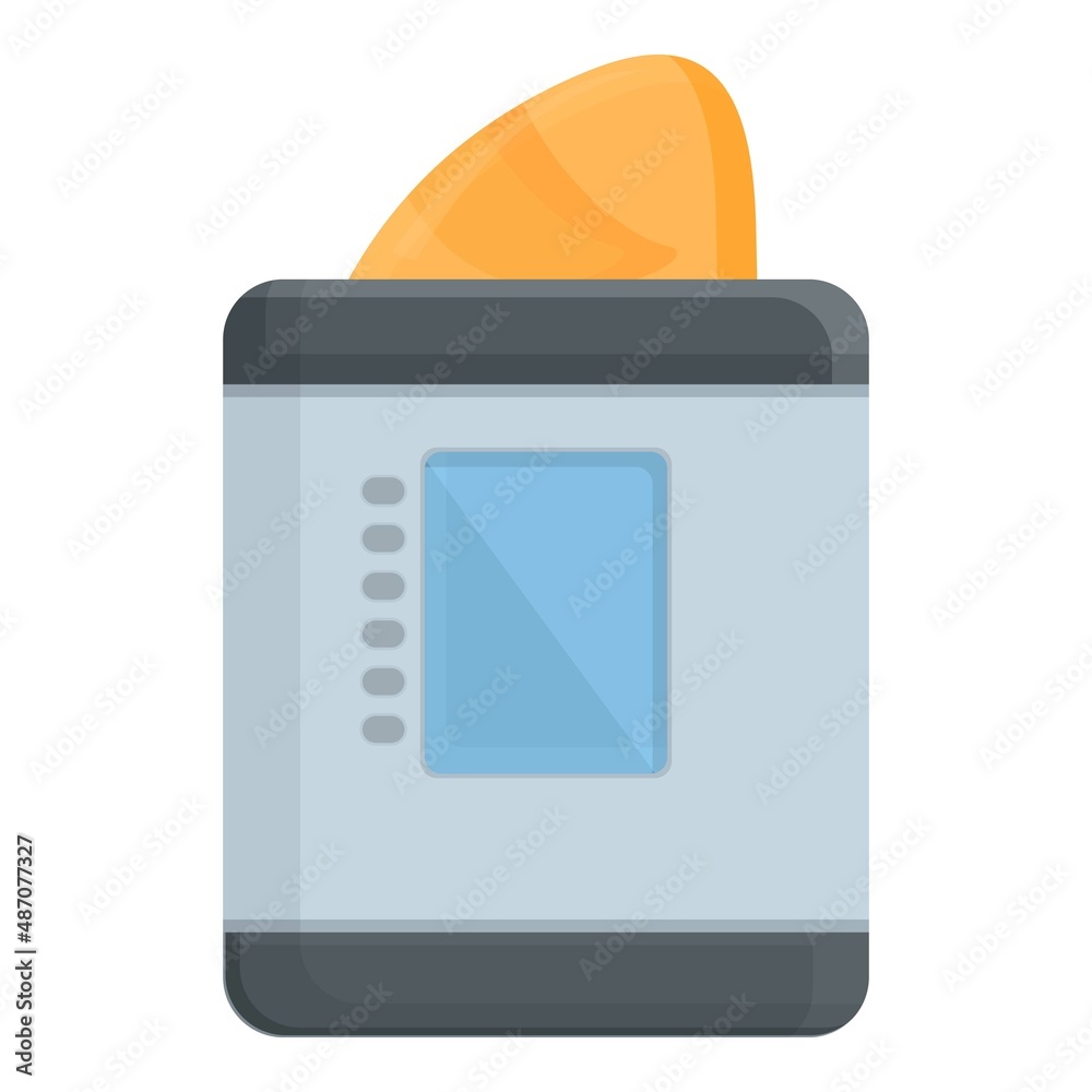 Bread machine icon cartoon vector. Kitchen maker. Small breadmaker Bread machine icon cartoon vector. Kitchen maker. Small breadmaker