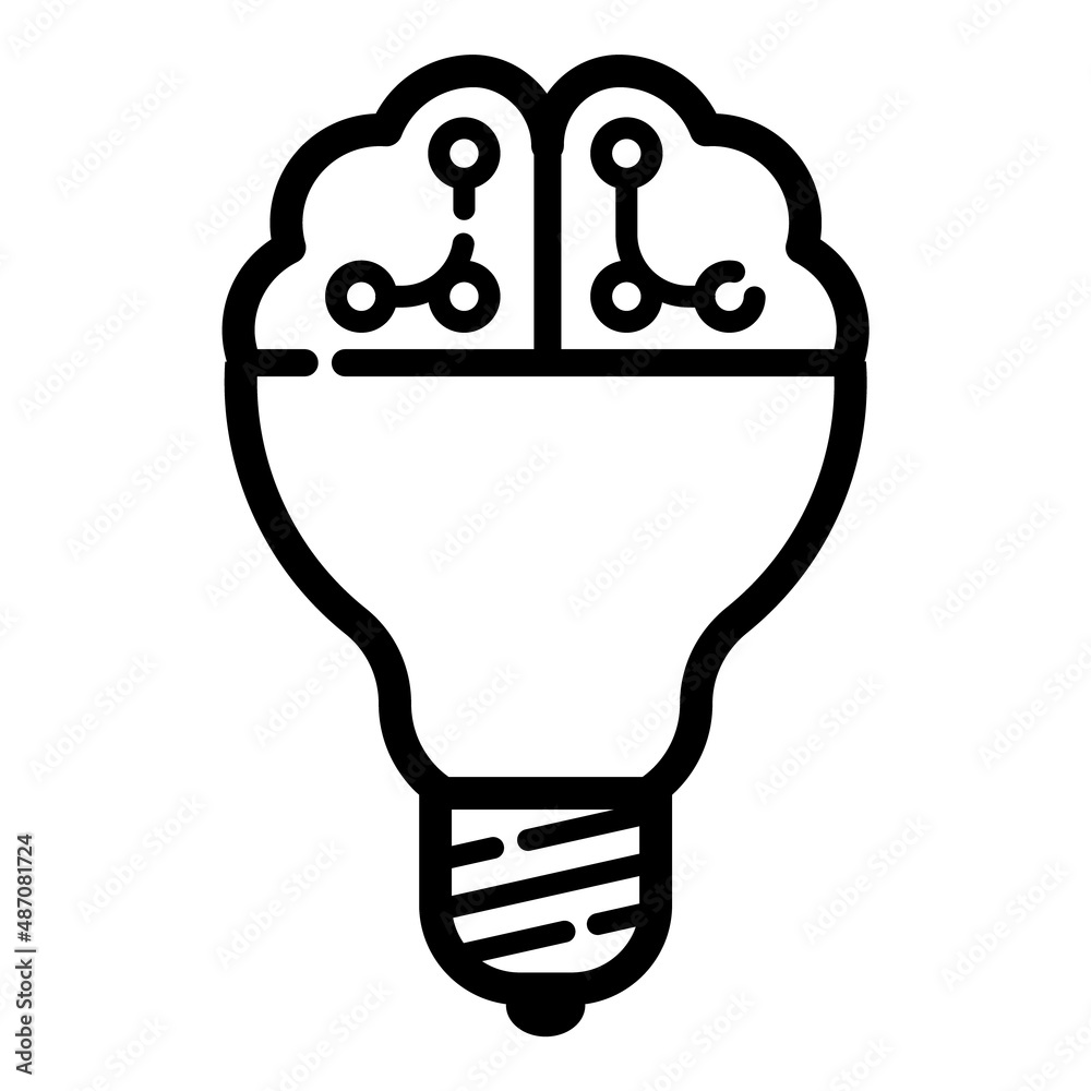 Lightbulb Idea Mind Flat Icon Isolated On White Background Lightbulb Idea Mind Flat Icon Isolated On White Background