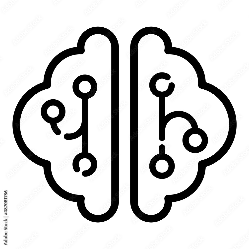 Brain Memiry Mind Flat Icon Isolated On White Background Brain Memiry Mind Flat Icon Isolated On White Background