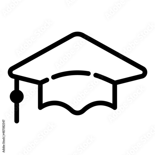 Graduate Hat Flat Icon Isolated On White Background © Maxim